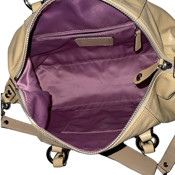 COACH ASHLEY CROSSBODY BEIGE METALLIC SATCHEL BAG F15447 - Picture 9 of 14